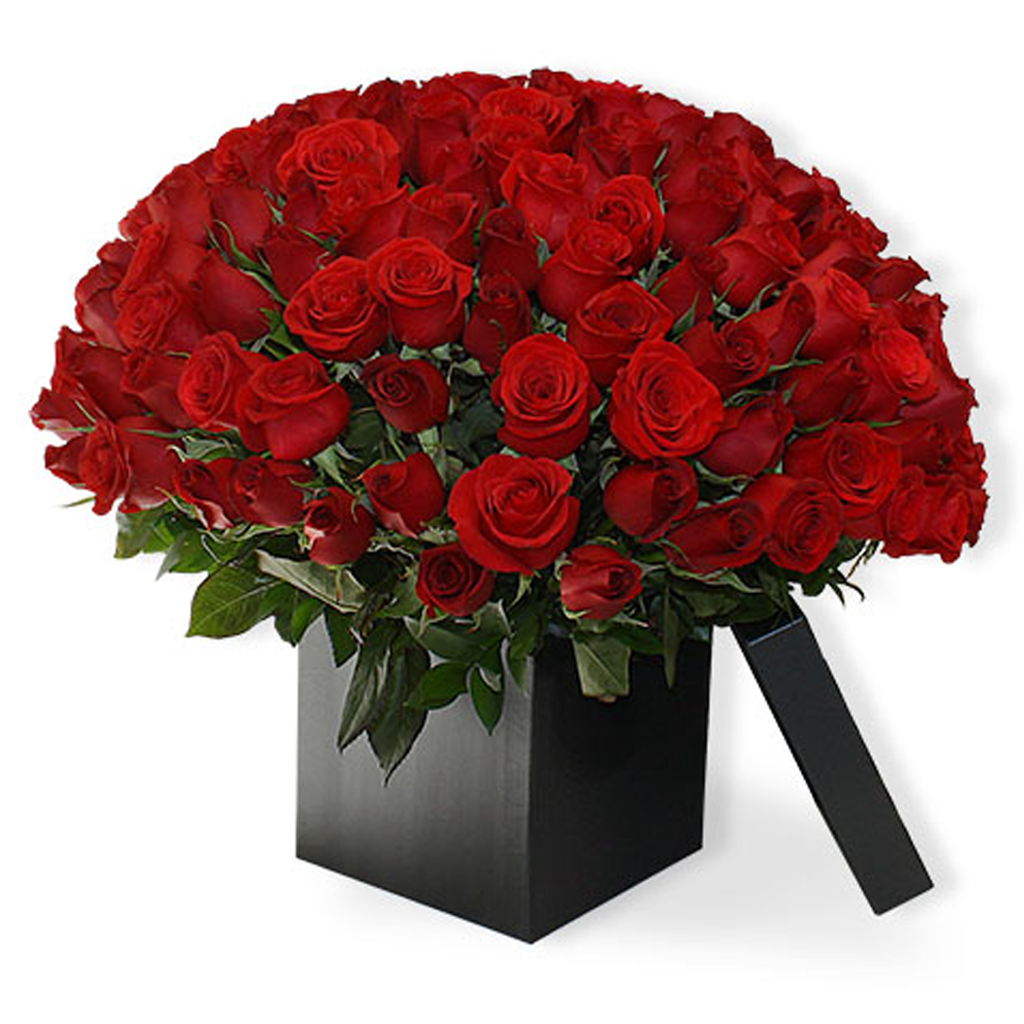 Bouquet de sofisticadas rosas en caja artesanal |  LOVE - Envío de Arreglos florales Laurel Floristería