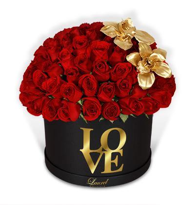 Bouquet especial de Rosas Rojas y Orquídeas Oro | SOULMATE - Envío de Arreglos florales Laurel Floristería