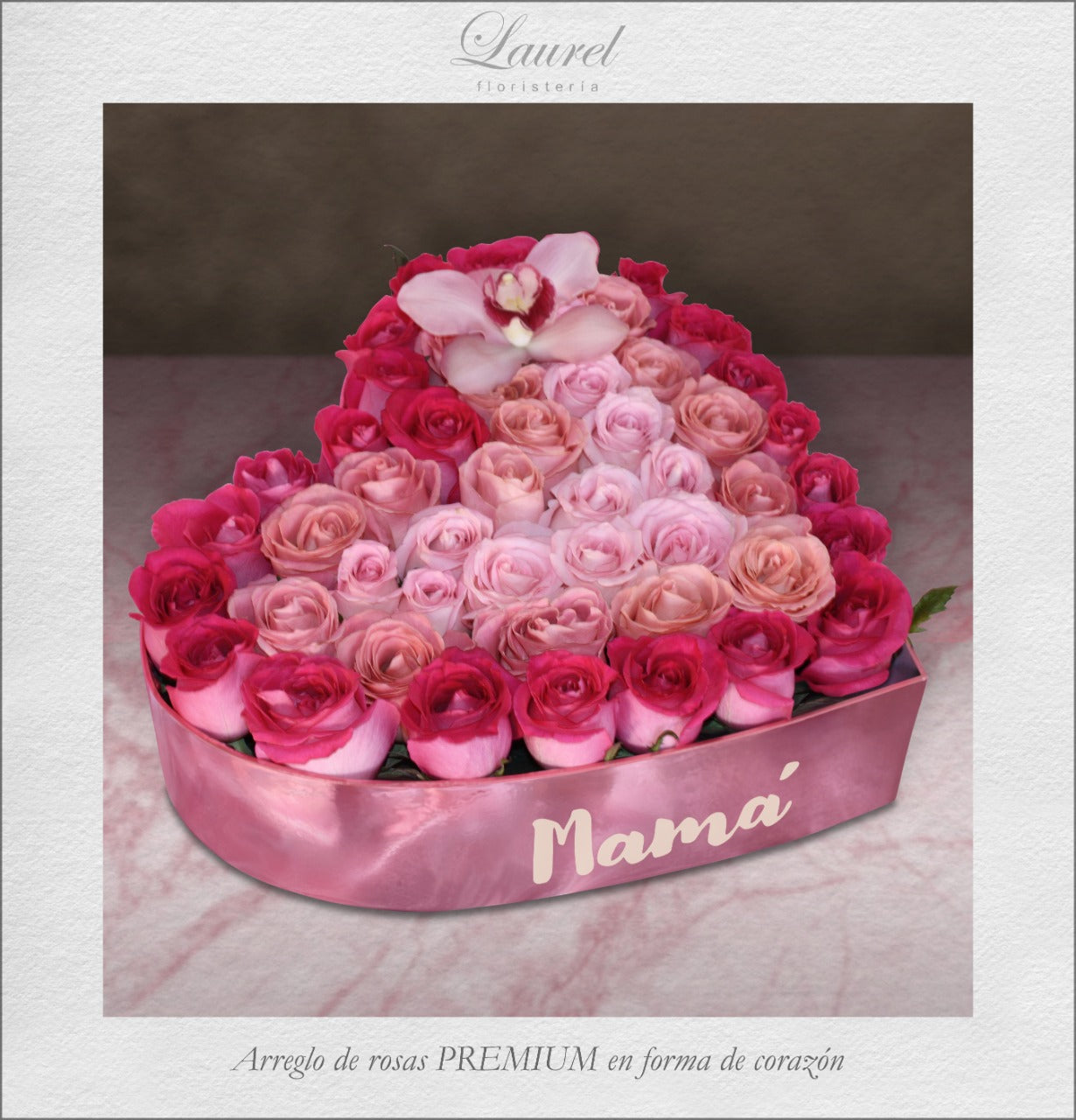 Corazón de 54 rosas Premium I BARDOT MAMA F-011